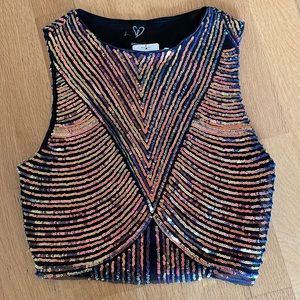 NWT Windsor multicolored sequin sleeveless top XS